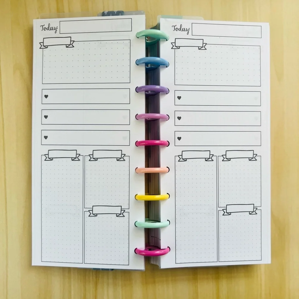 Skinny classic happy planner size daily layout inserts